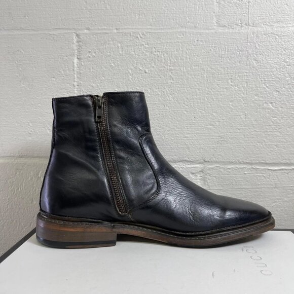 FreeBird Douglas Ankle Boots Black Leather Side Zip Men's Size 9 Made In Mexico - Picture 2 of 11